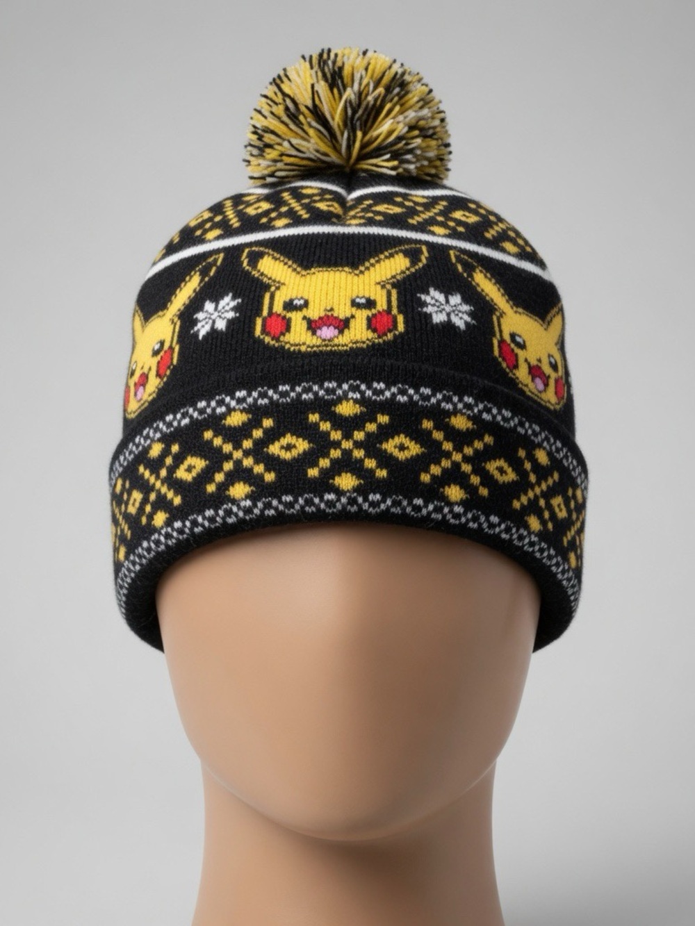 Pokemon Pikachu Knit Hat - Black and Yellow